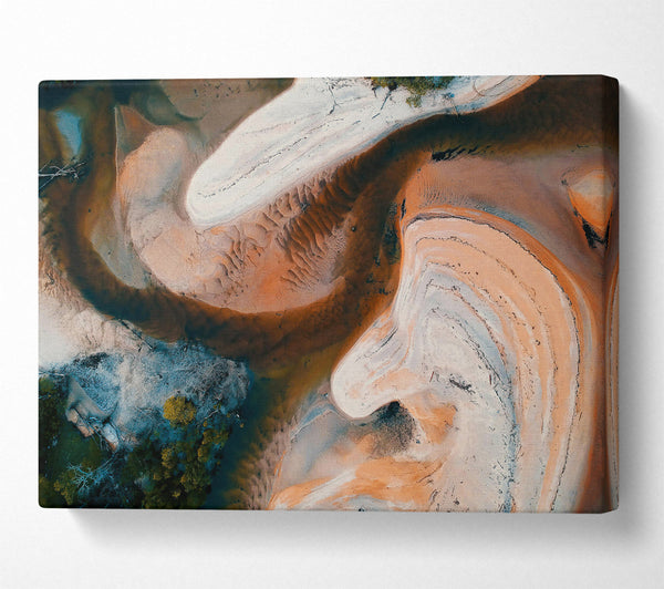  A Canvas Print of Ocher Sandscape Embrace Canvas Art