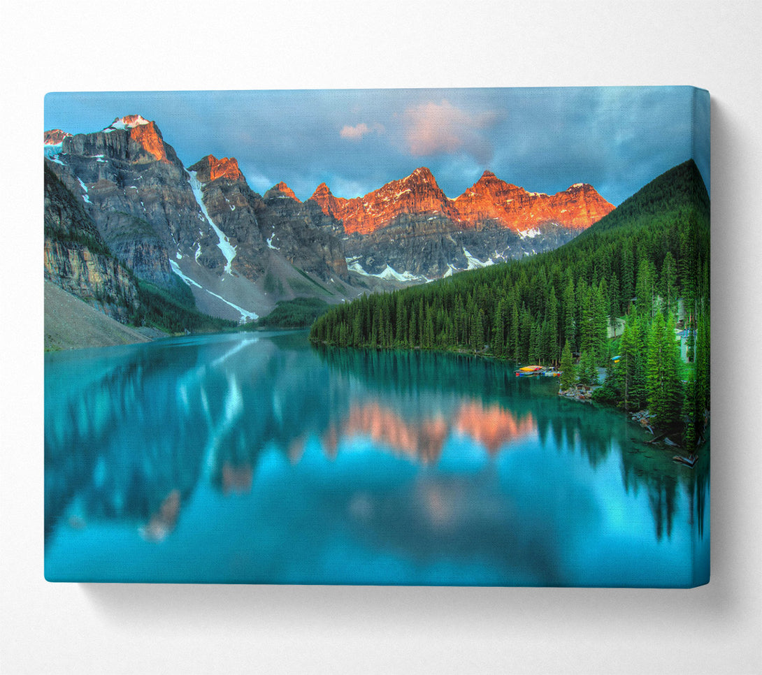  A Canvas Print of Azure Mountain Reflections Canvas Print