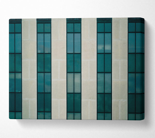  A Canvas Print of Teal Glass Reflections Canvas Wall Art