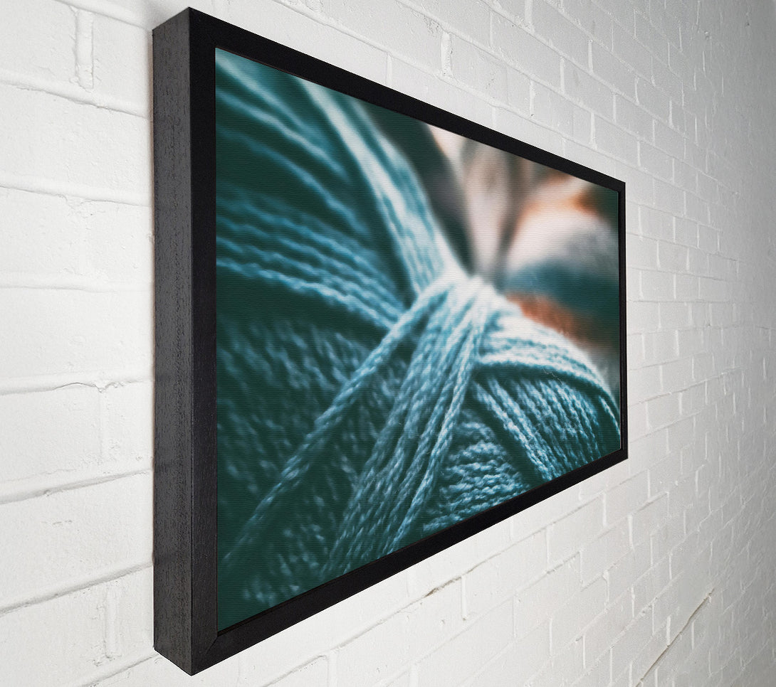  A Canvas Print of Teal Yarn Threads Canvas Wall Art