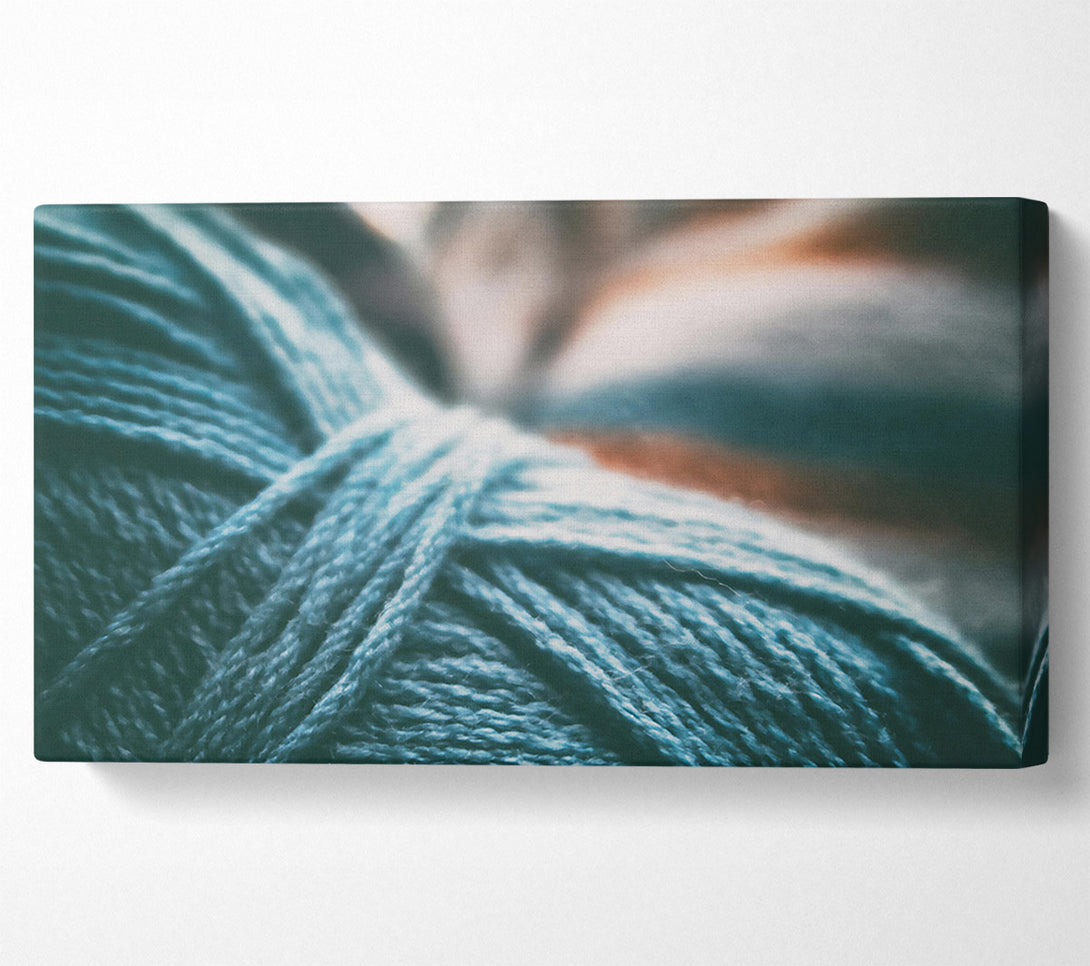  A Canvas Print of Teal Yarn Threads Canvas Wall Art