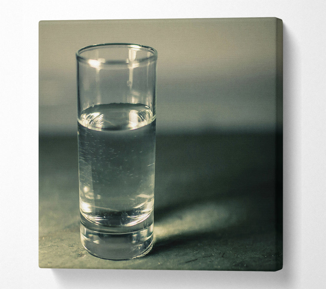  A Canvas Print of A Green Glass Of Water Canvas Wall Art