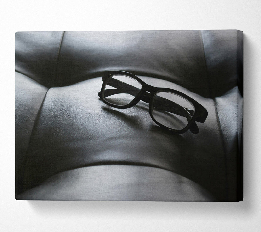  A Canvas Print of Black Leather Spectacles Canvas Art
