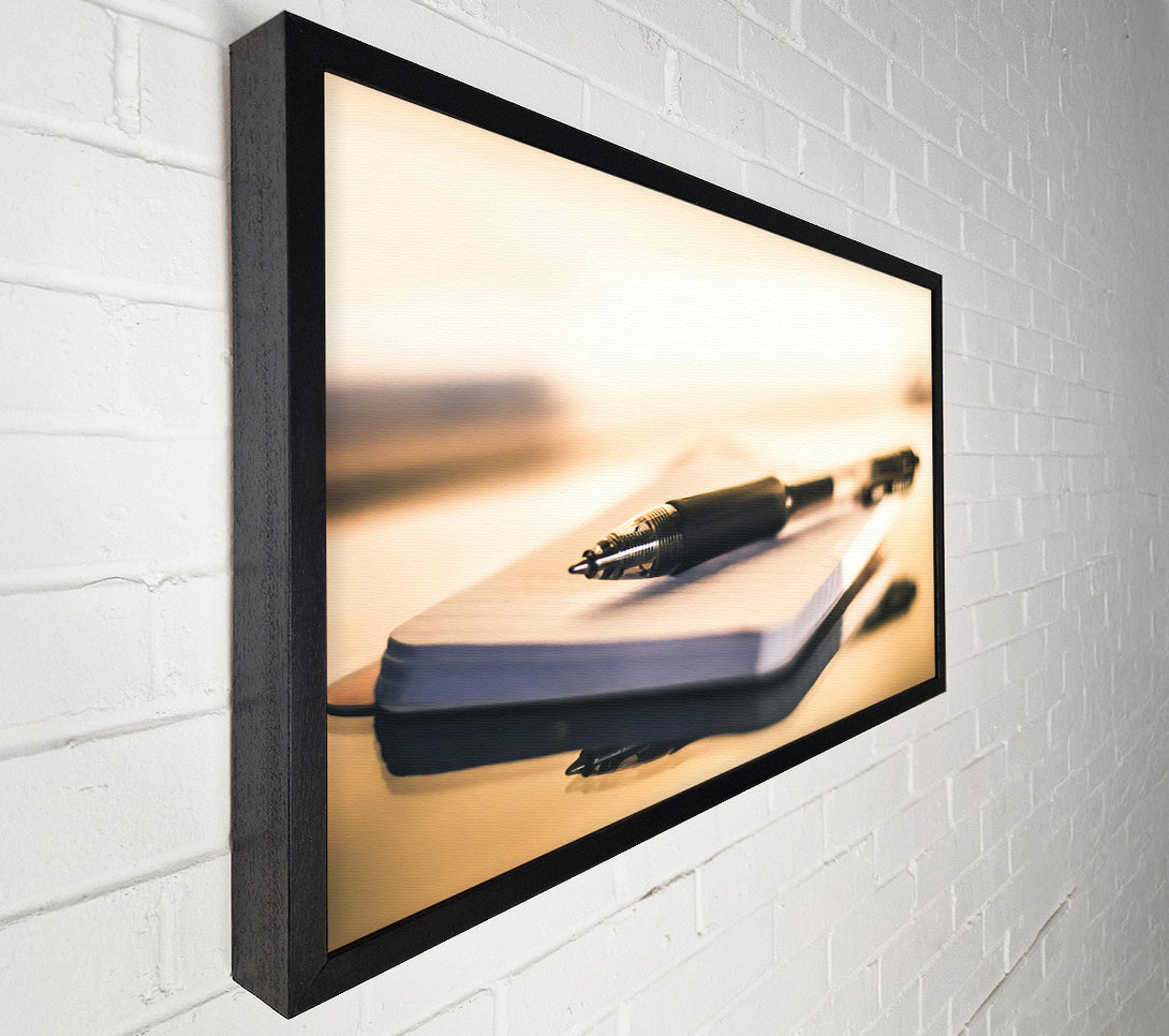  A Canvas Print of Golden Pen And Paper Canvas Wall Art