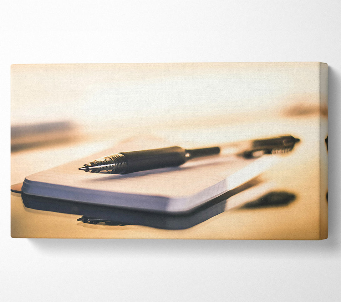  A Canvas Print of Golden Pen And Paper Canvas Wall Art