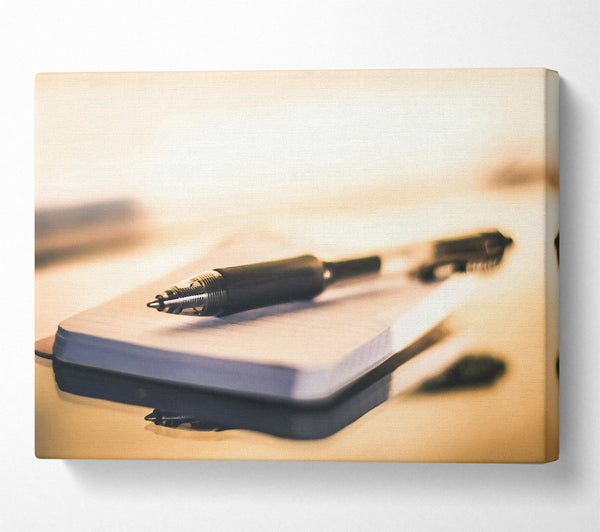  A Canvas Print of Golden Pen And Paper Canvas Wall Art