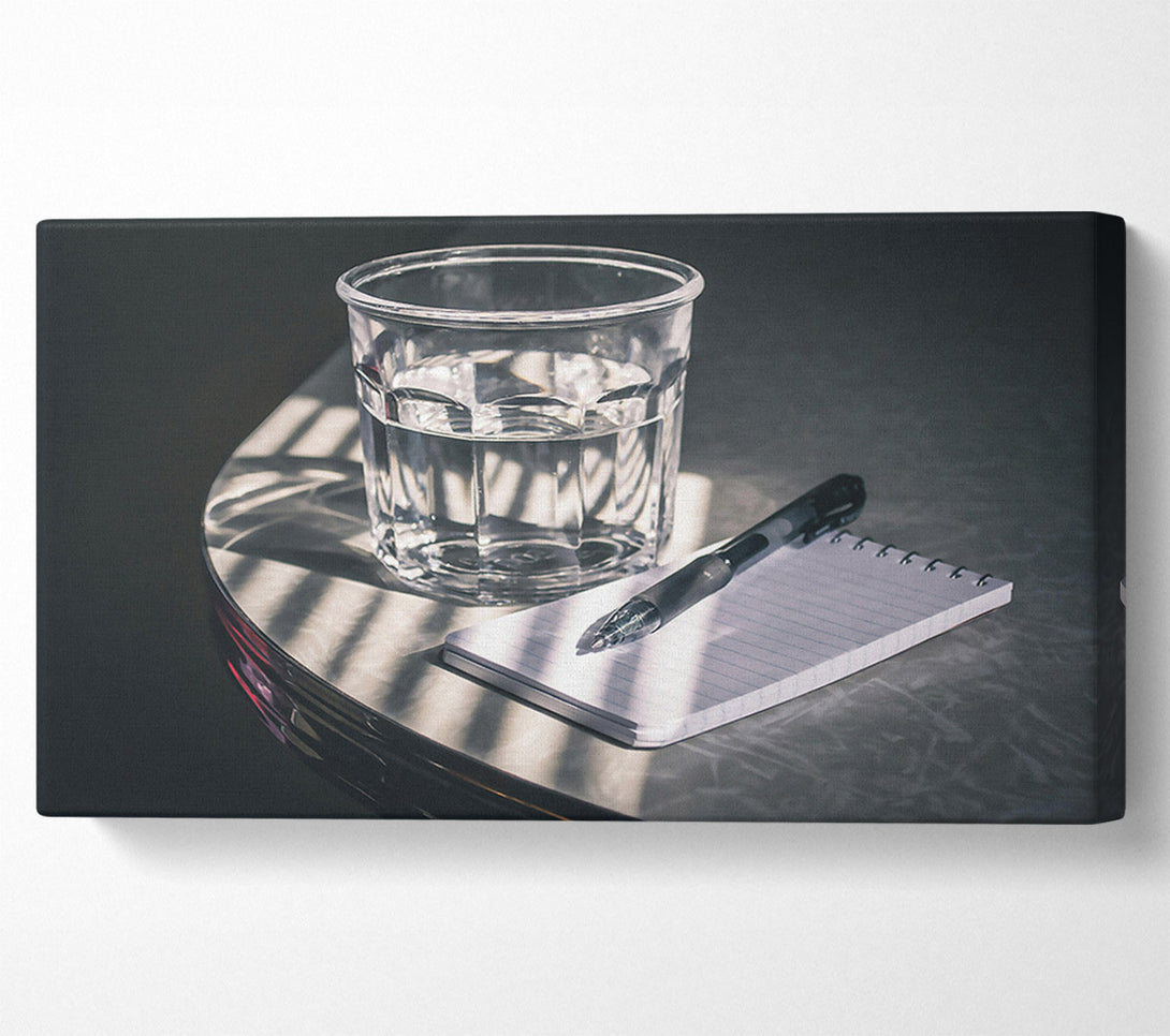  A Canvas Print of Silver Water & Pen Canvas Print