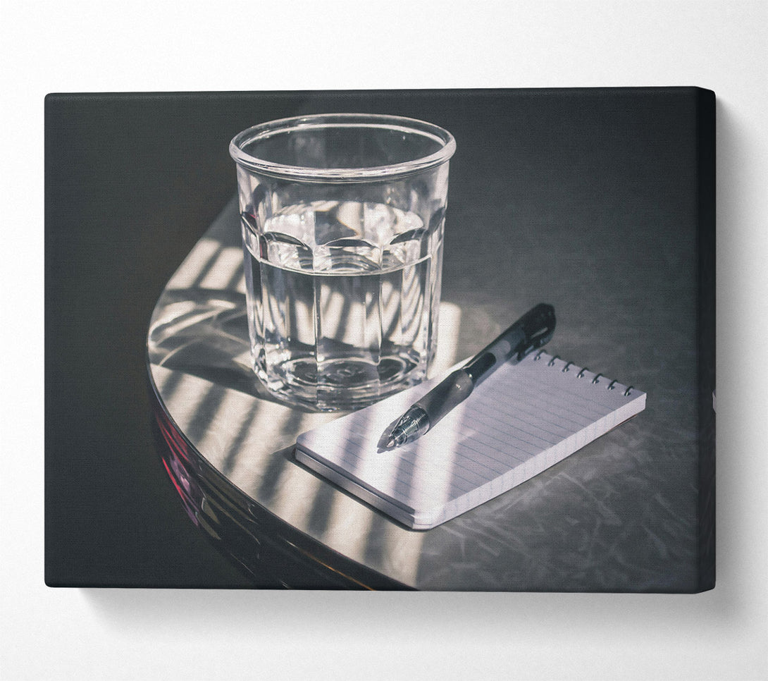  A Canvas Print of Silver Water & Pen Canvas Print