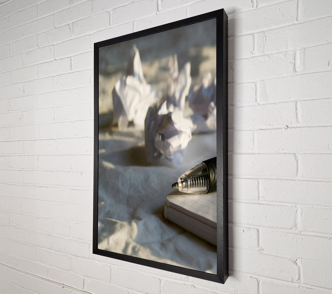  A Canvas Print of White Pen And Crumpled Papers Canvas Print