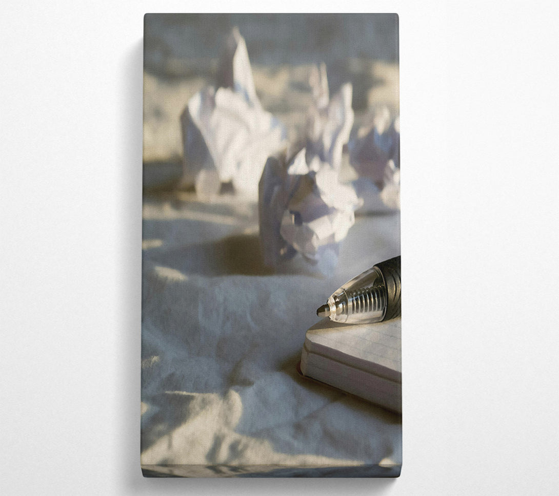  A Canvas Print of White Pen And Crumpled Papers Canvas Print