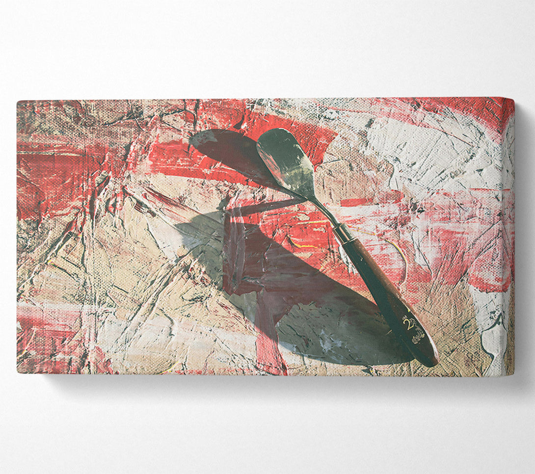  A Canvas Print of Crimson Palette Knife Canvas Print