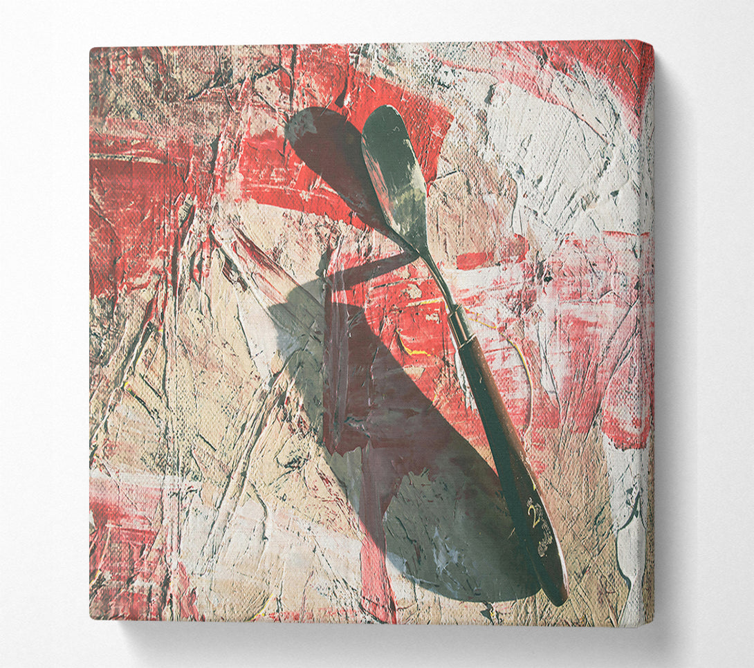  A Canvas Print of Crimson Palette Knife Canvas Print