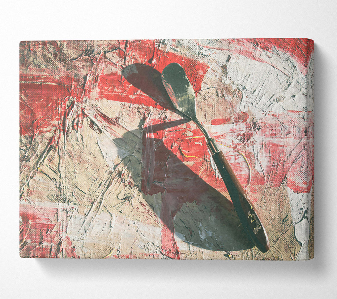  A Canvas Print of Crimson Palette Knife Canvas Print