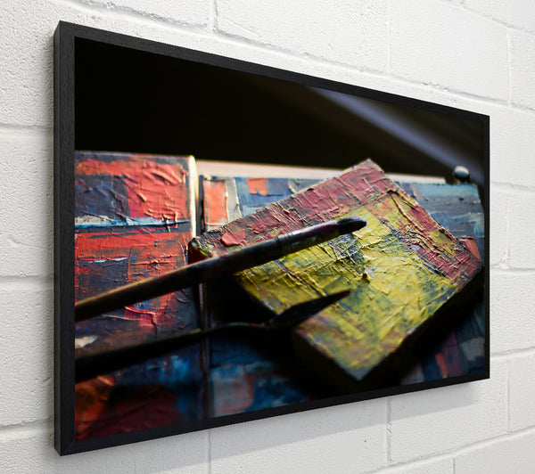 Yellow Brushstrokes On Canvas