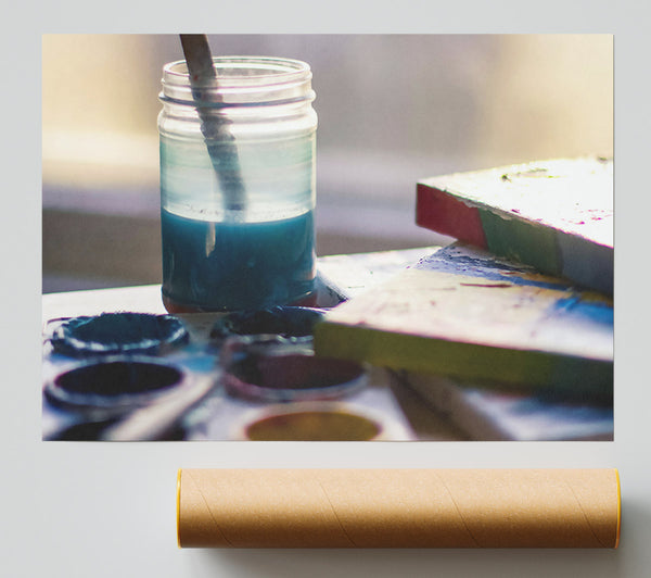 Azure Paintbrush Resting Giclee Print