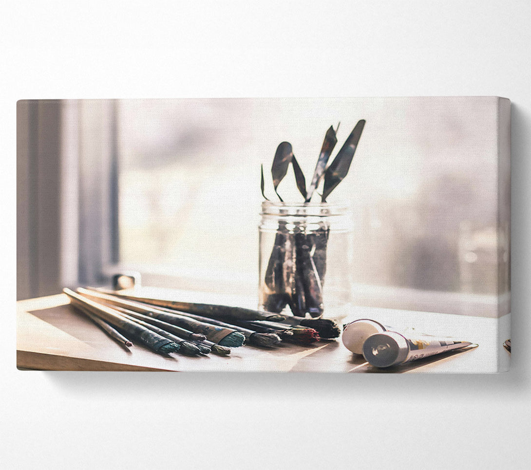  A Canvas Print of Golden Hour Brushes Canvas Print