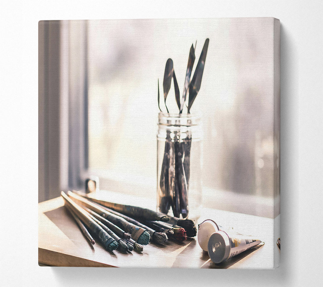  A Canvas Print of Golden Hour Brushes Canvas Print