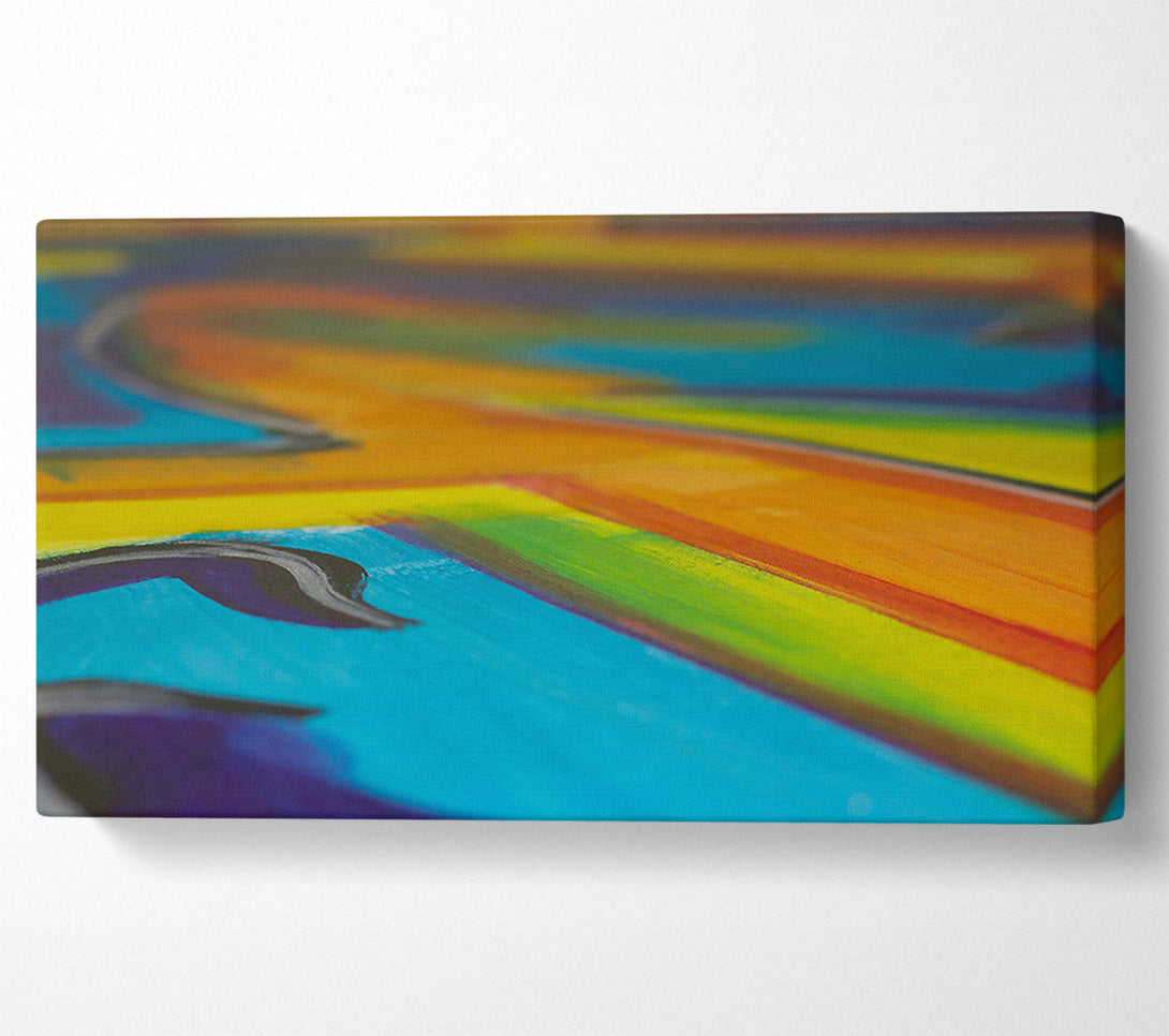  A Canvas Print of Azure Swirls And Stripes Canvas Print