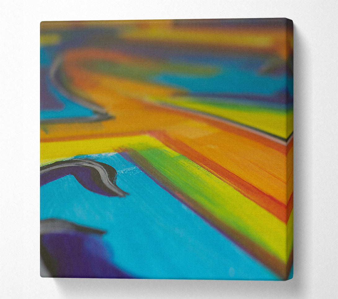  A Canvas Print of Azure Swirls And Stripes Canvas Print