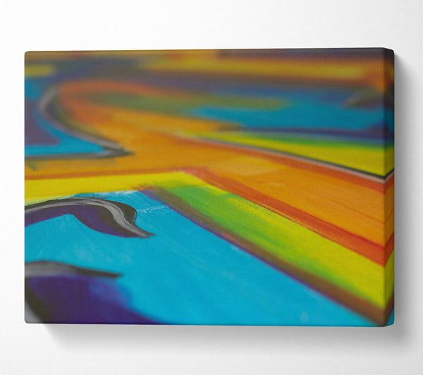  A Canvas Print of Azure Swirls And Stripes Canvas Print