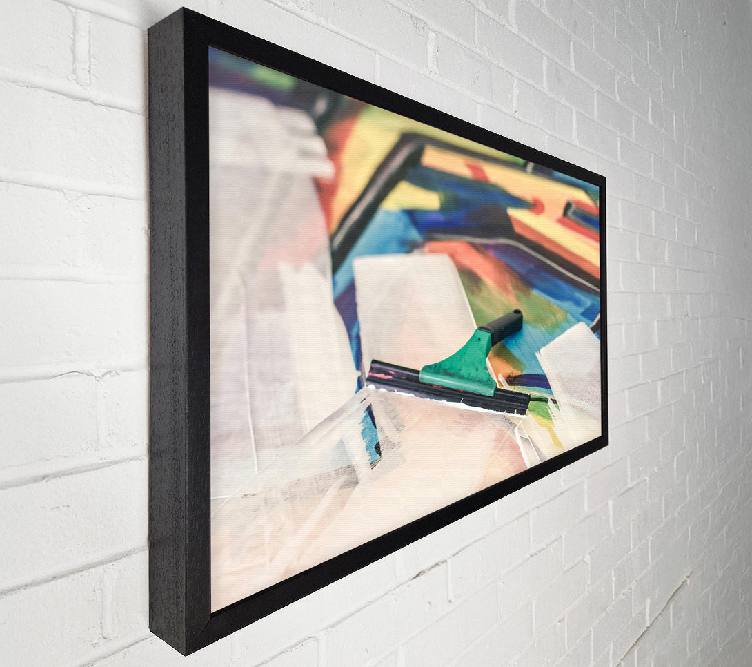  A Canvas Print of Blue Abstract Squeegee Canvas Art