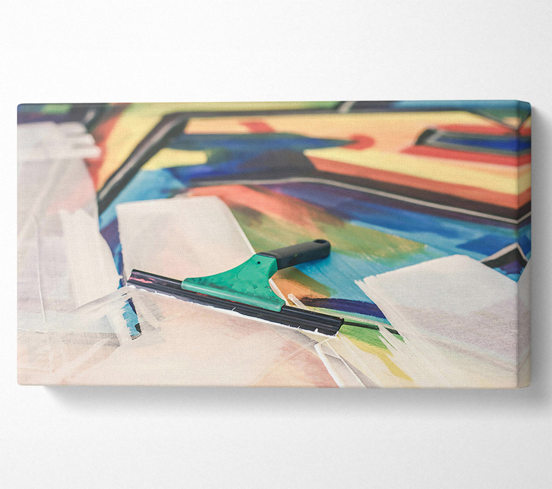  A Canvas Print of Blue Abstract Squeegee Canvas Art