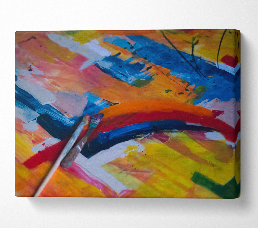  A Canvas Print of Orange And Blue Swirls Canvas Print