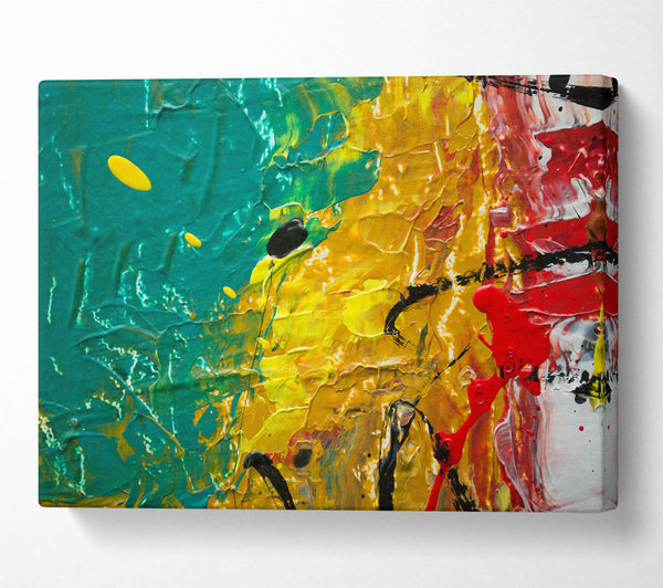  A Canvas Print of Golden Abstract Drips Canvas Wall Art