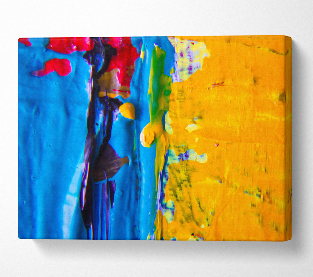  A Canvas Print of Golden Blue Abstract Canvas Print