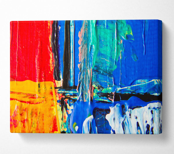  A Canvas Print of Blue Abstract Strokes Canvas Print