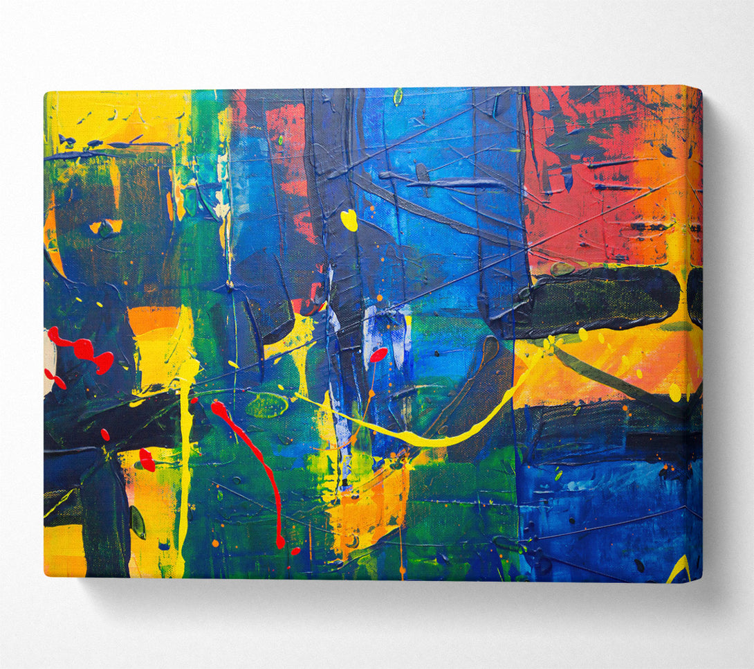  A Canvas Print of Blue Abstract Expressionism Canvas Art