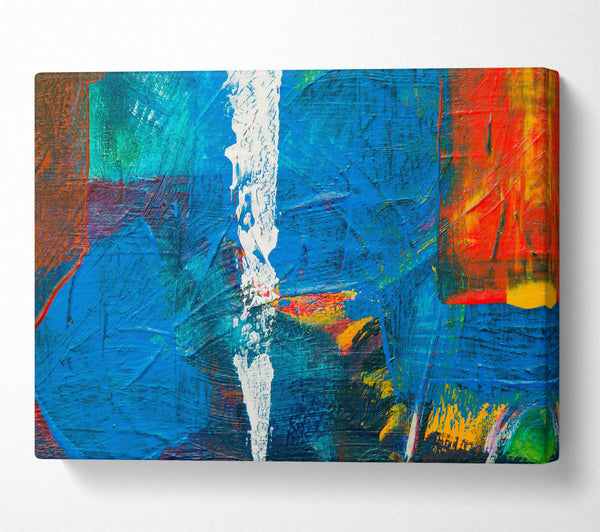  A Canvas Print of Azure Abstract Strokes Canvas Wall Art