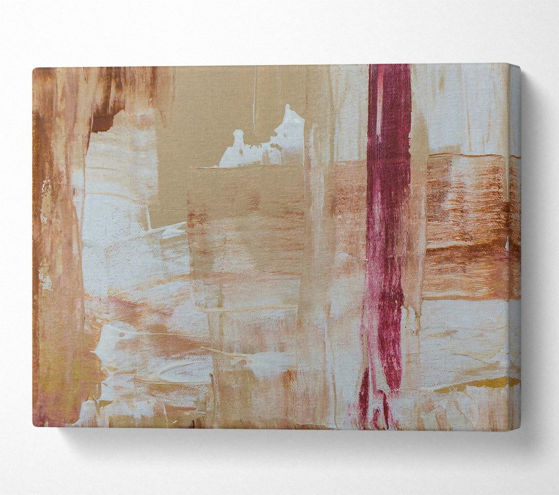  A Canvas Print of Crimson And Ivory Stripes Canvas Wall Art