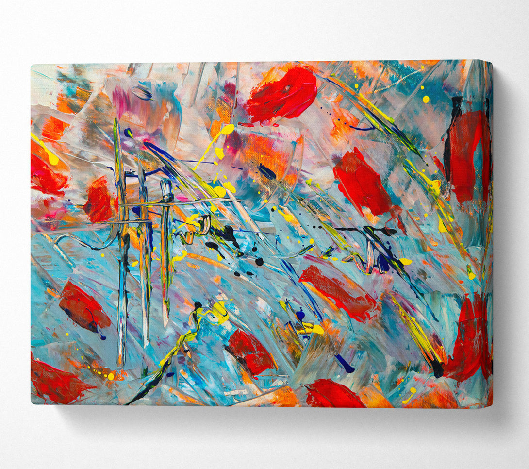  A Canvas Print of Blue Abstract Strokes Canvas Print