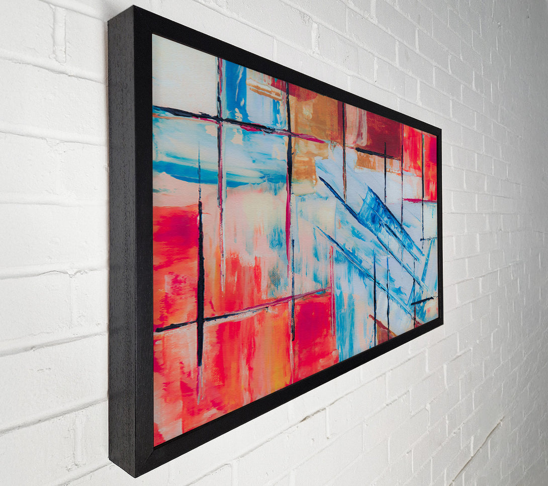  A Canvas Print of Blue Gridded Abstraction Canvas Art