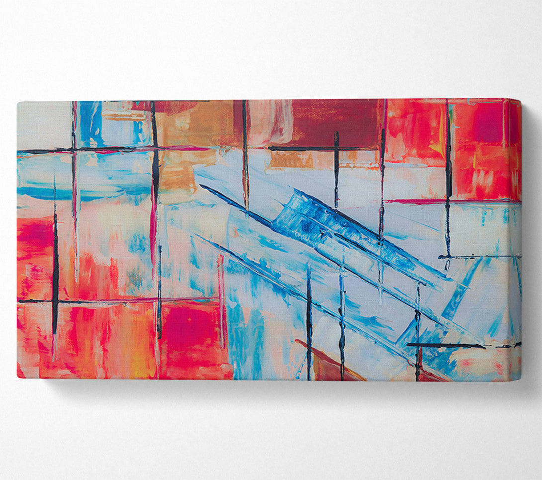  A Canvas Print of Blue Gridded Abstraction Canvas Art