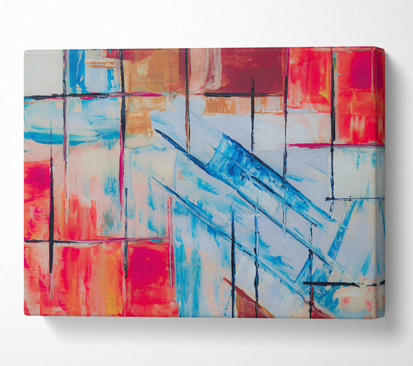  A Canvas Print of Blue Gridded Abstraction Canvas Art