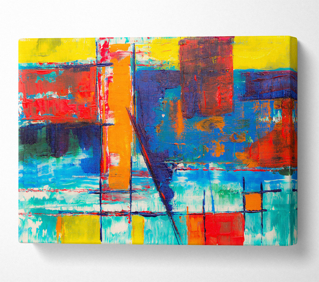  A Canvas Print of Blue Abstract Expressionism Canvas Art