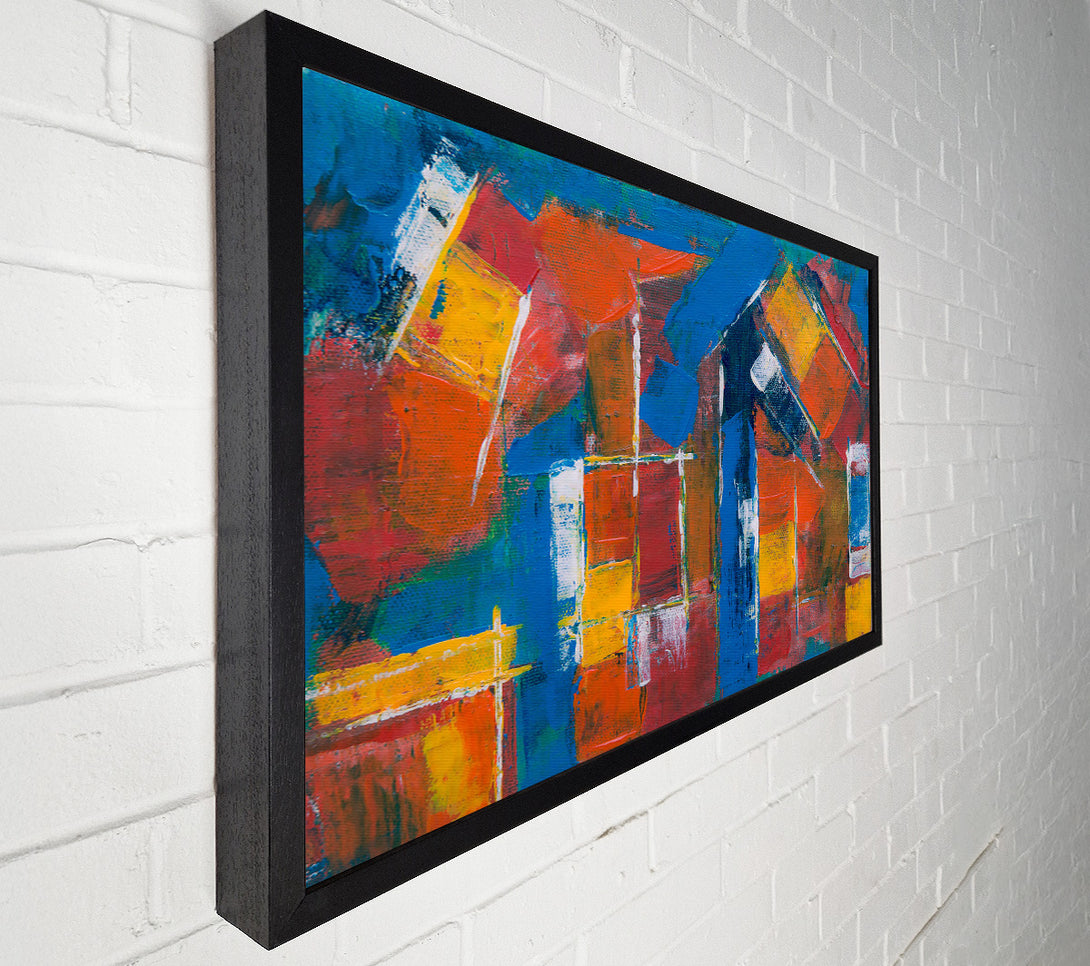  A Canvas Print of Blue Abstract Houses Canvas Wall Art