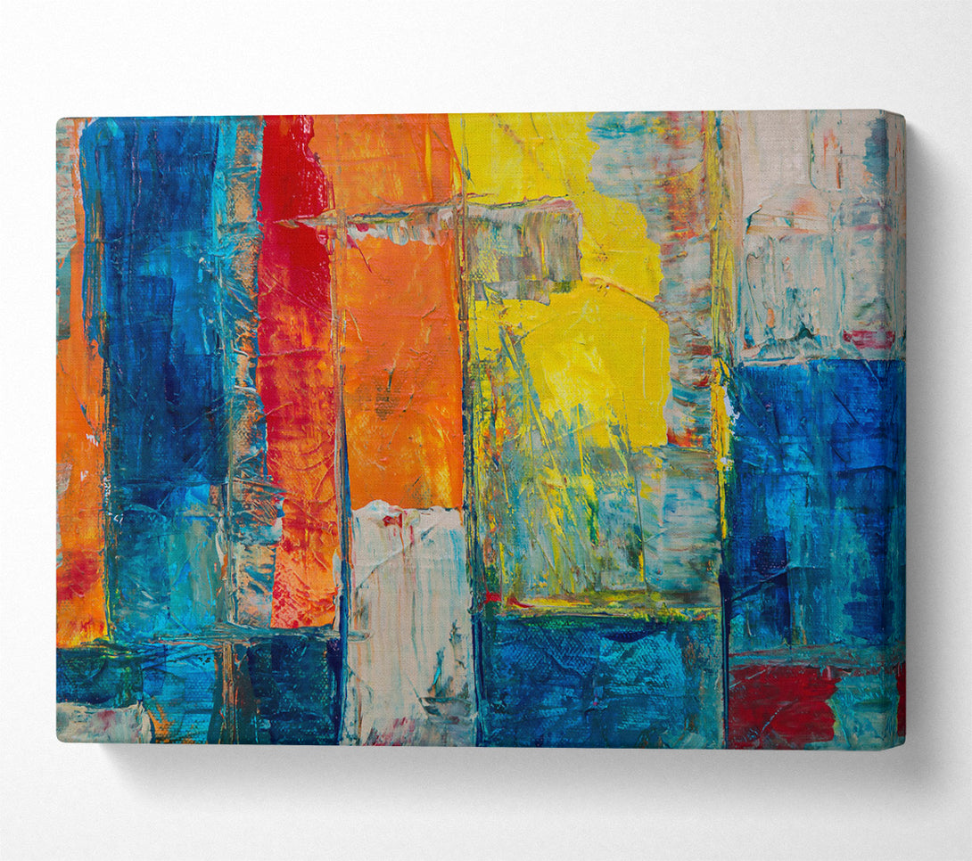  A Canvas Print of Blue And Orange Abstract Canvas Wall Art