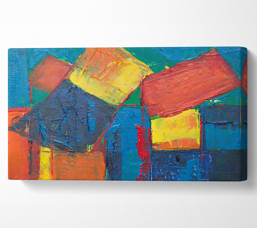  A Canvas Print of Blue Geometric Abstractions Canvas Print