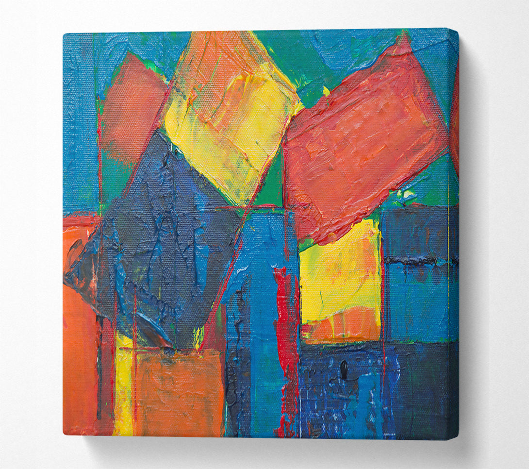  A Canvas Print of Blue Geometric Abstractions Canvas Print