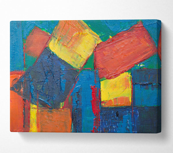  A Canvas Print of Blue Geometric Abstractions Canvas Print
