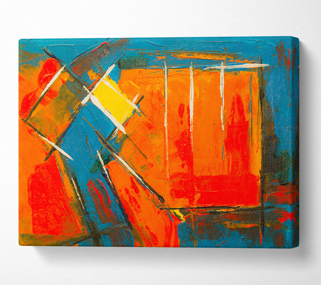  A Canvas Print of Orange Abstract Lines Canvas Print
