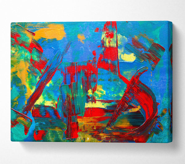  A Canvas Print of Crimson Abstract Dance Canvas Art