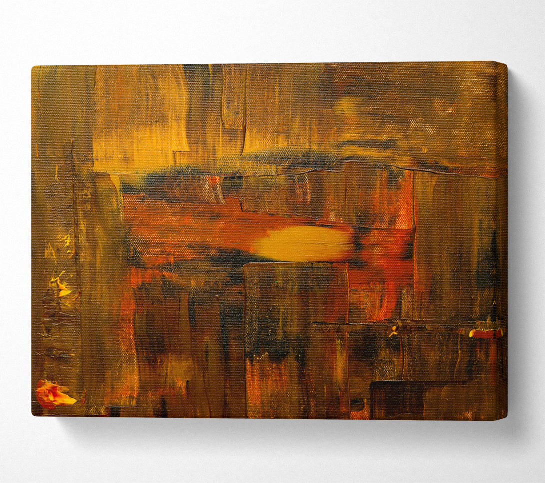  A Canvas Print of Golden Brushstrokes Abstract Canvas Art
