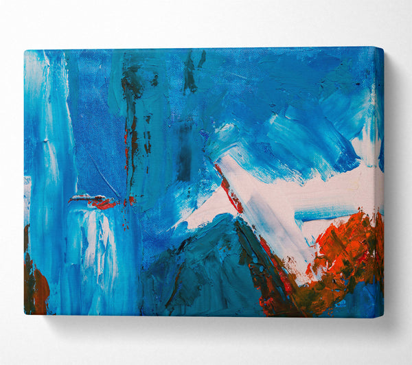  A Canvas Print of Azure Brushstrokes Canvas Wall Art