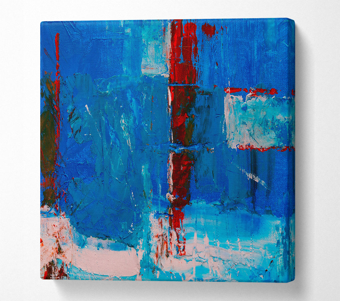  A Canvas Print of Azure And Crimson Symphony Canvas Print