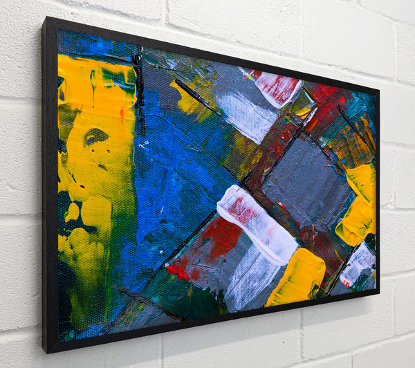Yellow Strokes On Blue