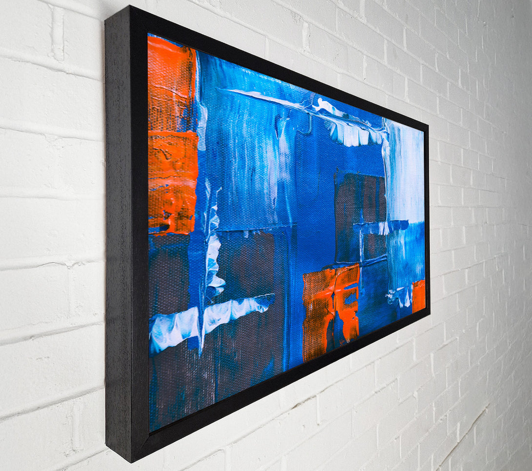  A Canvas Print of Azure Acrylic Strokes Canvas Art